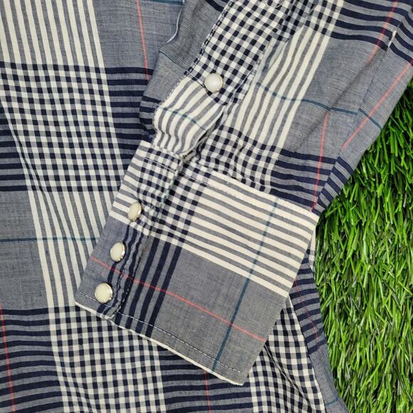 Vintage 80s Holt Shadow Pearl-Snap Shirt L 21x31 Long-Tails - Picture 11 of 11